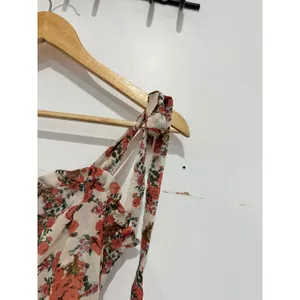 Nasty Gal Bud‎ Times Pink Floral Mini Dress Size 4 NWT Ruffle Tie Straps Girly thumbnail 15