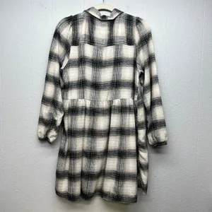 American Eagle Plaid Flannel Long Sleeve Shirt Dress Womens Large Y2K Grunge thumbnail 8