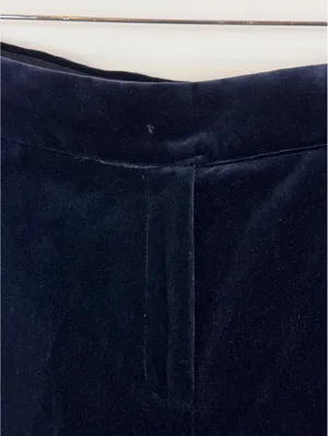 Saks Fifth Avenue Madison Fit Navy Velvet Straight Leg Pants Size 12 Cotton thumbnail 7