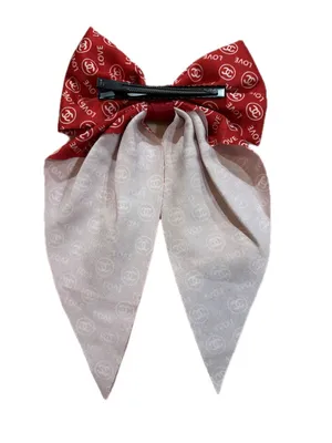 NWOT Fashion Hair 🎀Bow Clip Red and White Love CC thumbnail 5