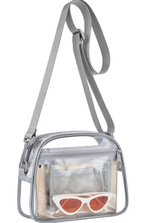 NWT Clear Crossbody Stadium Approved Bag – 12x12x6 – Silver Trim thumbnail 1