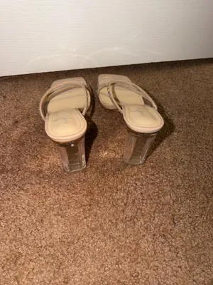 Sparkly Nude Heels Tan Size 8 thumbnail 3