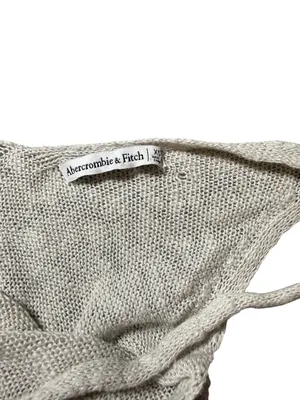 Abercrombie Crochet Open Knit Maxi Dress Beige Cream Boho Vacation Coverup XS thumbnail 2