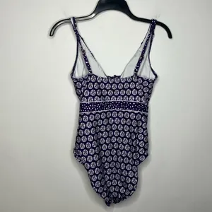 La‎ Blanca purple and white one piece swimsuit size 8 thumbnail 2