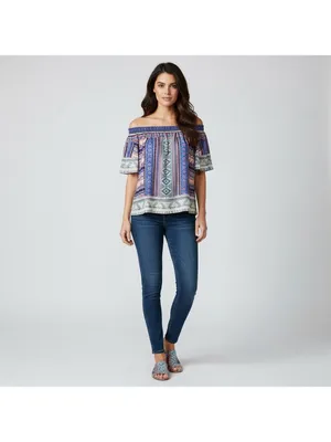 Flying Tomato Cold-Shoulder Aztec Top - Size L thumbnail 7
