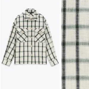 NWT Zara Plaid Overshirt Jacket Green Cream Relax Fit Bloggers Fav S thumbnail 7