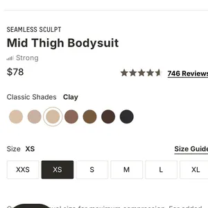 SKIMS Seamless Sculpt Mid Thigh Bodysuit Clay Tan L/G Strong Compression L thumbnail 2