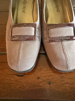 Vintage Yves Saint Laurent Brown Block Heel Pumps Square Toe Made in Italy Women’s 7M thumbnail 3