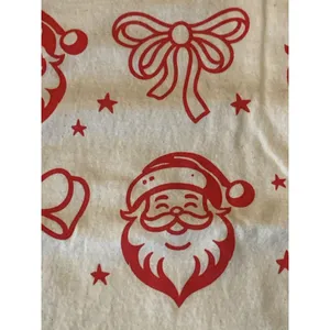 Gildan Christmas Graphic T-shirt Large Cream Red Santa Bow Design thumbnail 4