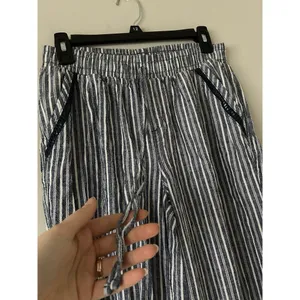 Briggs Linen Blend Striped Wide Leg Pants Size Medium Coastal Beachy Boho thumbnail 5