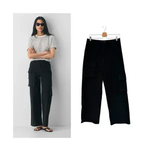 Aritzia Wilfred Free Picture Cargo Pant Black‎ Wide Leg Utility Size 10 thumbnail 2