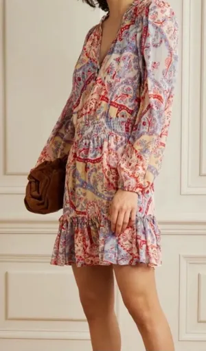 Veronica Beard Destiny Paisley Long Sleeve Silk Mini Dress 8 thumbnail 1