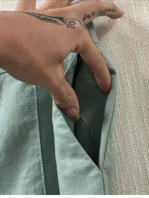 ASOS High-Rise Straight Leg Pants in Sage Green thumbnail 5