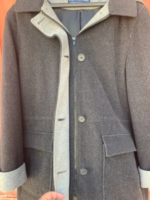 Herman Kay Women's Classic Black and Gray Pea Coat ~ Size L thumbnail 6