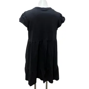 Time and Tru Dress Womens M Black Babydoll Swing Mini Empire Waist Short thumbnail 3