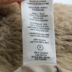 Avec Les Filles Tan Dove Brown Faux Fur Coat Size Small Notch Collar thumbnail 8