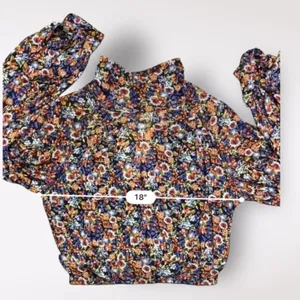 Free‎ People All Dolled Up Floral Mesh Cropped Long Sleeve Womens M Boho thumbnail 4