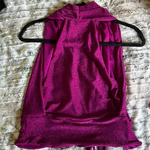Sexy Metallic Pink/Purple Wrap Around Top thumbnail 2