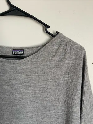 PATAGONIA | Heather Gray Wool Knit Dress Sz XL thumbnail 5