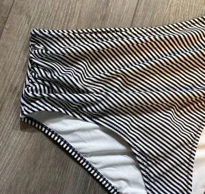 Cupshe Black White Stripe Bikini Bottom thumbnail 2
