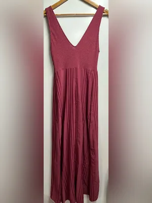NEW Zara red ruffle maxi sleeveless Dress size medium thumbnail 7