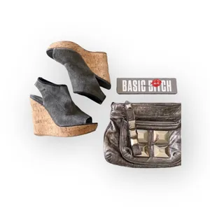 Stuart Weitzman  Slingback Cork Platform Tall Wedge Sandal  Gunmetal Grey  6M thumbnail 14