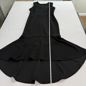 Calvin Klein Black Hi Low Trumpet Sleeveless Stretch Crepe Midi‎ Dress Size 8 thumbnail 11