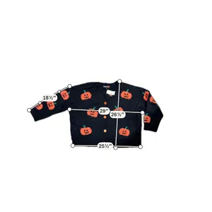 NWT 33 Degrees Pumpkin Cardigan Black Jack O Lantern Halloween Sweater 3X thumbnail 4