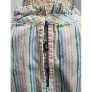 J. Crew Striped Ruffle Neck Sleeveless Blouse Women's Size‎ 2 thumbnail 4