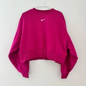 Pink Nike Oversized Fleece Crewneck Sweatshirt thumbnail 1