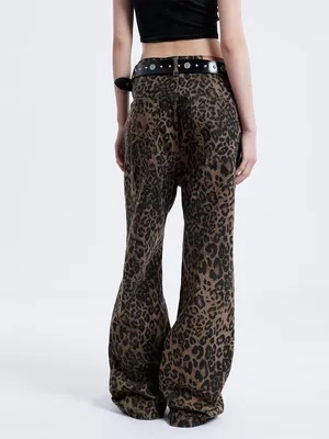 Aelfric Eden Leopard Print High Rise Wide Leg Jeans Size 28 thumbnail 11