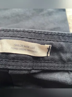 Universal Thread solid black sailor high waist wide leg denim jeans fall winter thumbnail 3