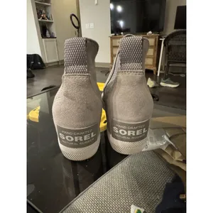 Sorel Women's Gray Leather Out N About II Slip On Wedge Ankle Booties Size 7 thumbnail 6