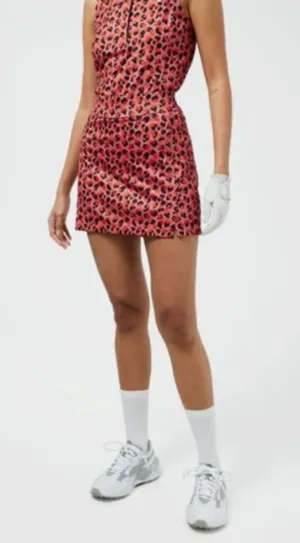 J.Lindeberg Amelie Golf Skort Red Black Animal Print XS thumbnail 1