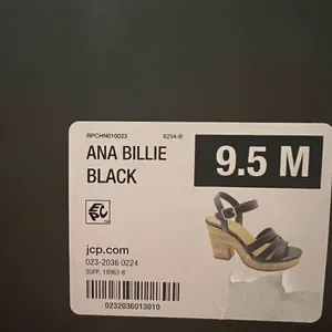a.n.a‎ Billie Heeled Sandals Open Toe Strap Black Size 9.5M Cute Shoes JCPenney thumbnail 5