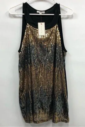 Mauve women’s gold & black sequined top 1x/2x read description thumbnail 1