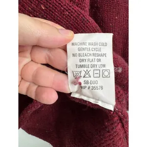 Woolrich Womens Claret Speckled 100% Wool V-Neck Sweater‎ Red Burgundy Medium thumbnail 5