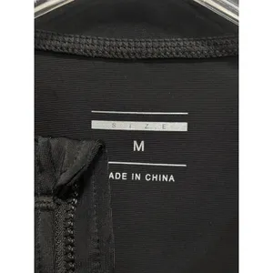 Athletic 1/4 Zip Activewear Top Tie Sides Size M‎ Black Thumb Holes thumbnail 3