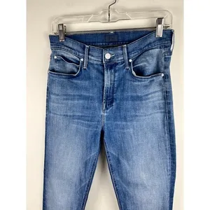 MOTHER Runaway Step Fray Jeans A Night In Havana High Rise Flare 29 thumbnail 14