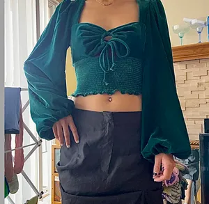 Urban Outfitters Velvet Blouse thumbnail 1