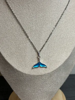 Handmade Silver Dolphin Tail Necklace thumbnail 1