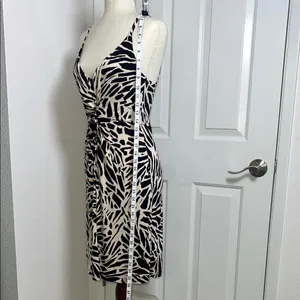 H&M zebra Black‎ and White Midi Sundress with Spaghetti Straps Size Medium thumbnail 4