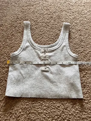 AERIE Ribbed Gray Cotton Tank Top Women’s Sz XS EUC thumbnail 5