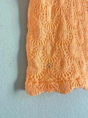 Free People Intimately Orange Love Letter Tank Top Sz XS /S Square Neck Textured thumbnail 3