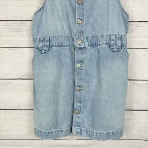 We The Free People‎ Edie Denim Skirtall Sz Large Skirt Overalls Boho Western thumbnail 4
