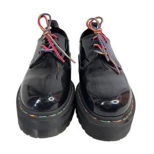 Dr. Martens 1461 Quad Rainbow Patent Platform Shoes black size 7 ladies 6 Men thumbnail 4