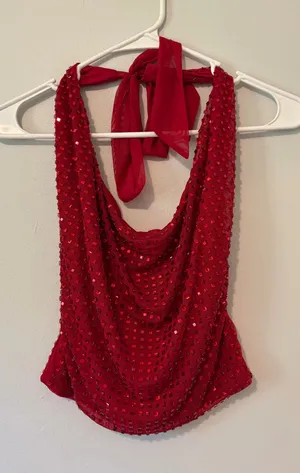 Red Windsor Halter Top thumbnail 1