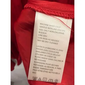 Free People Women Top S Red Rubies Open Back Tie Detail Long Sleeve Satin Blouse thumbnail 6