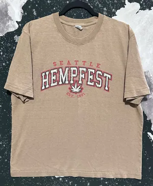 Seattle Hempfest Vintage Style Tan Graphic Shirt thumbnail 1