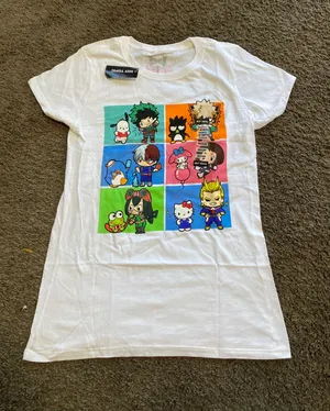 Hot Topic My Hero Academia White Tee Size Medium thumbnail 1